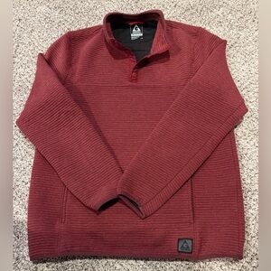 Gerry Mens Large Ottoman 1/4 Snap Pullover Sweater Red Long Sleeve Outdoor